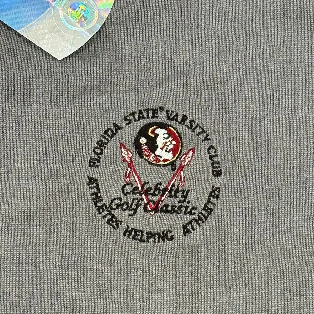 NWT Florida State Seminoles Men's Varsity Club Golf Vest Gray Antigua Size Large